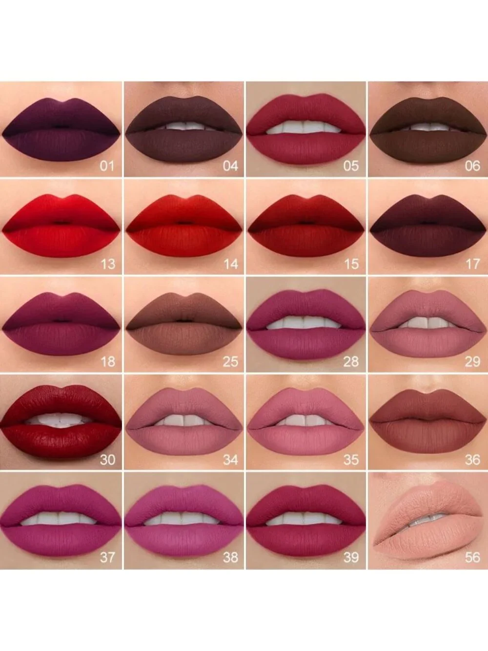 39#-Cranberry Red-New 2-in-1 Waterproof Long Lasting Double-Ended Liquid Lipstic